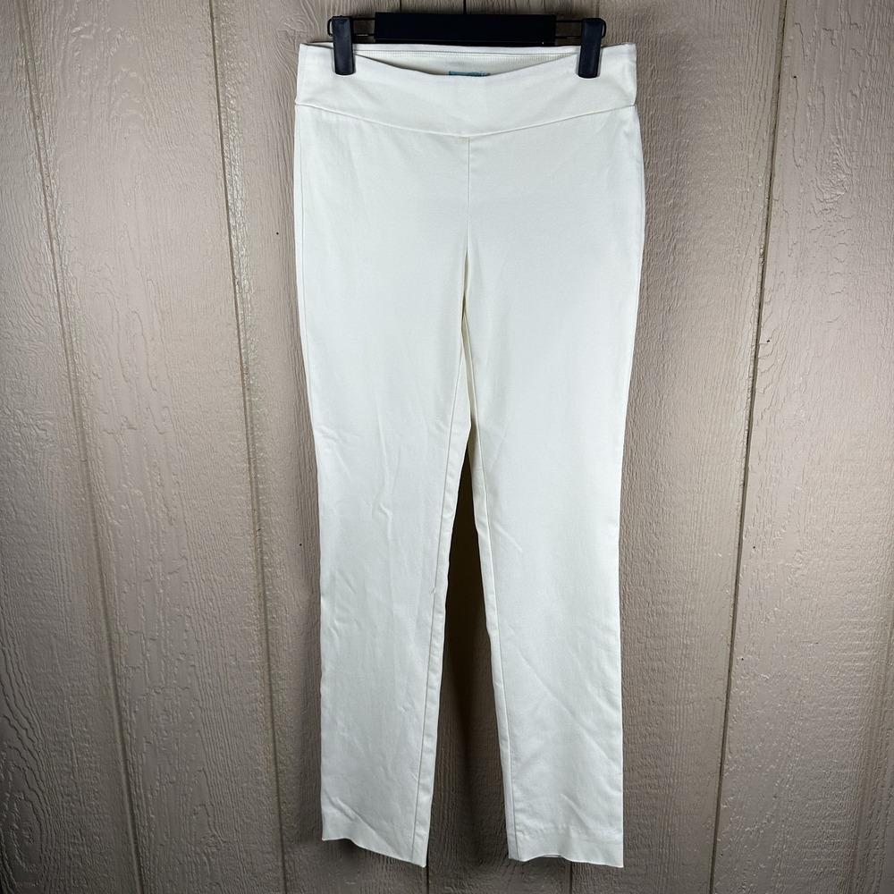 J. McLaughlin Pull-on Pants Womens 2 Ivory Straight Leg Stretch Ankle